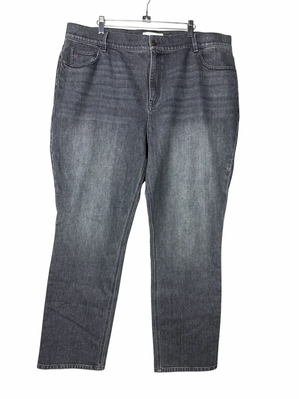 Lafayette 148 Black Faded Reeve Straight Leg Jeans Size 34 Size 18